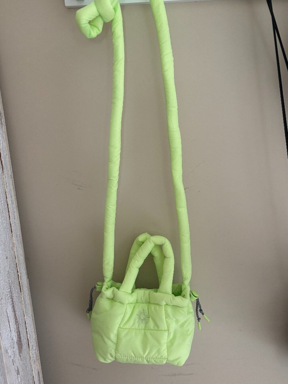 Aerie Mini Puffer Tote Bag- neon green